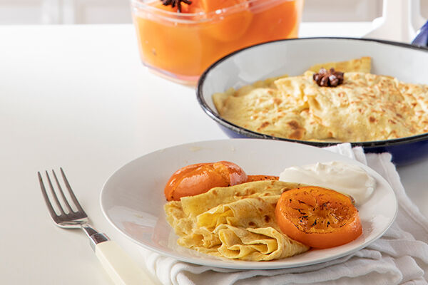 Oat crepes with clementines